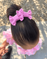 Carnation Pink Bow Clips